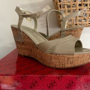 Guess Beige Wedge Sandals platform 10